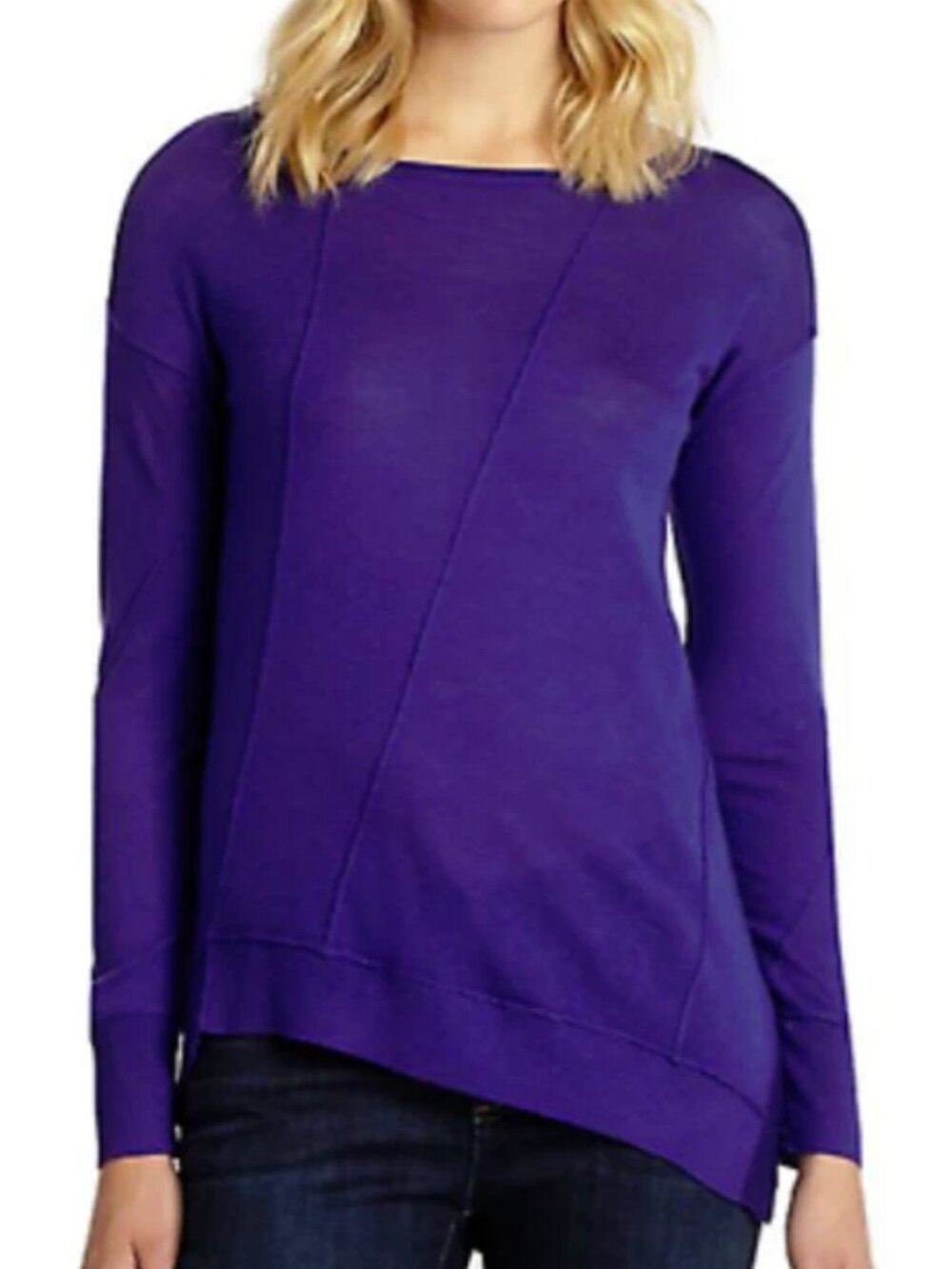 Eileen Fisher fine merino wool asymmetrical ballet sweater Size XS